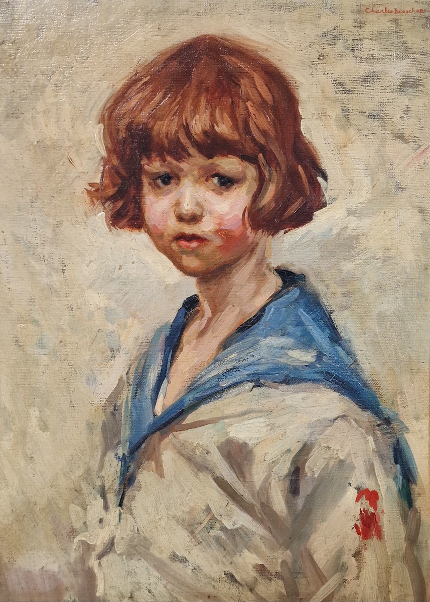 Charles Bisschops — Portrait de fillette rousse au col marin