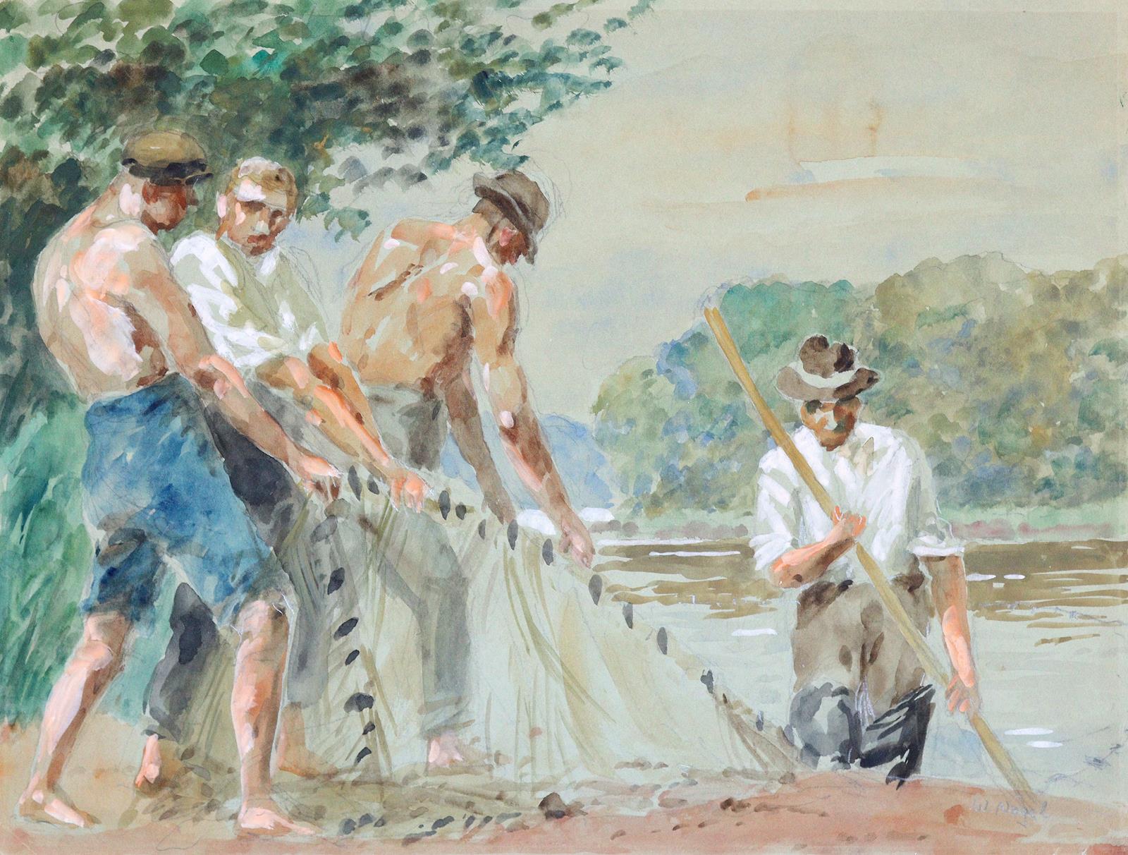 Wilhelm Nagel — Pêcheurs relevant le filet